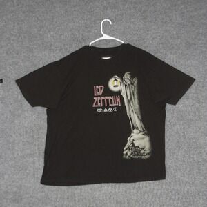 Led Zeppelin T Shirt Mens 2XL Black Graphic Rock Band Tee